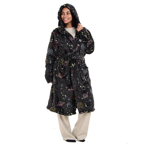 Snuggs Blanket Robe Black Space